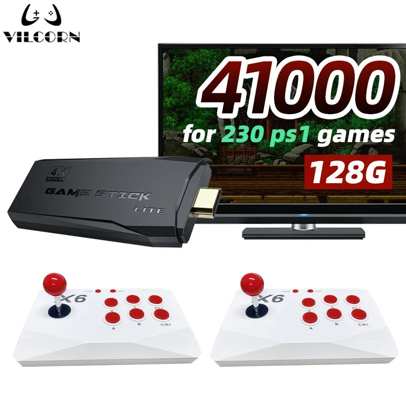 Video Game Arcade Console 4K TV Game Stick with Double Arcade Joysitck 41000 Games For MAME/Sega/PS1/Atari Kid Gift