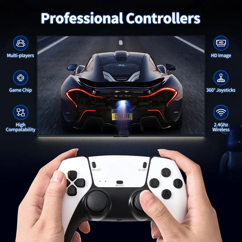 Game Stick Mini TV Handheld Game Console Wireless Gamepads Video Game 64G 20000+ Retro Game HD Output Two-player for PS1 Etc