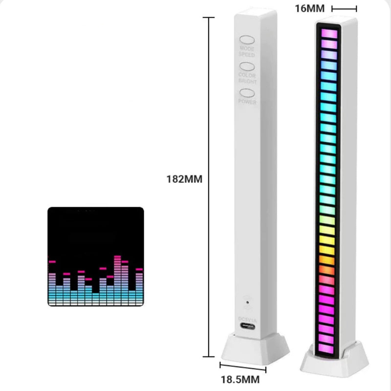 Barra de Led Rítmica RGB Sensor de Som Gamer Decorativo Adequado para lazer, esportes, jogos, música, carro e outros multiusos