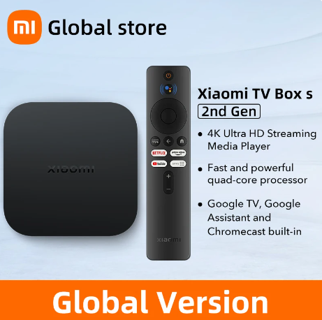 Mi TV Box S XAOMI 2nd Gen 4K Ultra HD BT5.2 2GB 8GB Google TV Google Assistant Smart TV Box