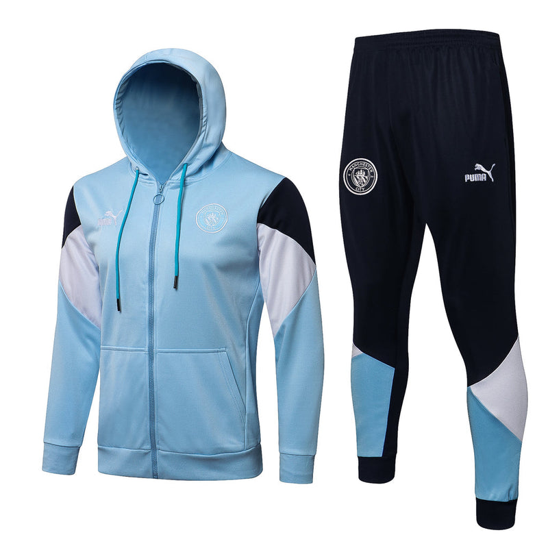 Conjunto Manchester City 21/22 Azul - Puma - Com Capuz