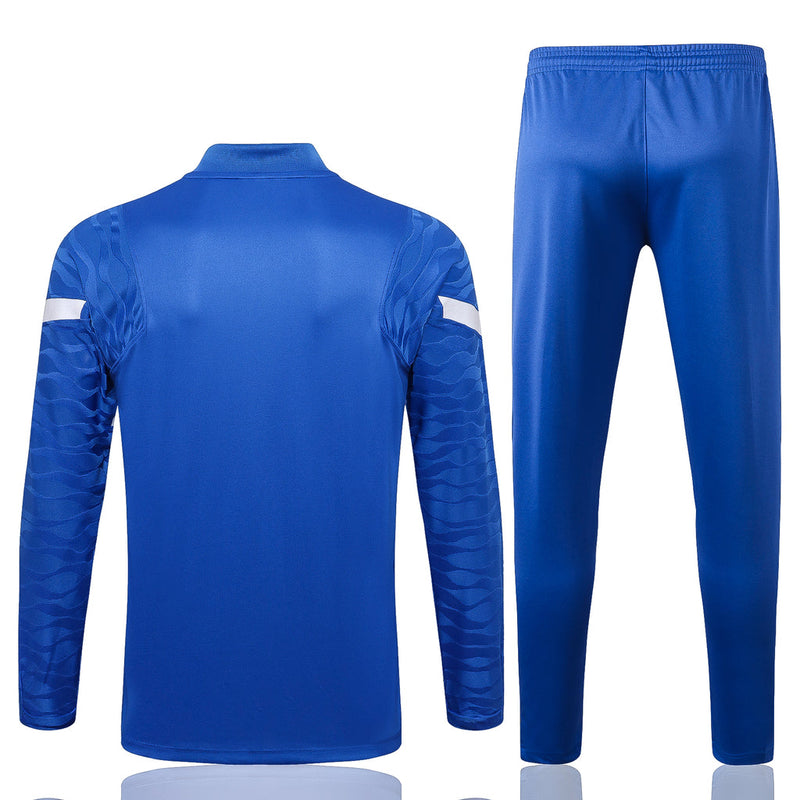 Conjunto Barcelona 21/22 Azul - Nike - Com Ziper