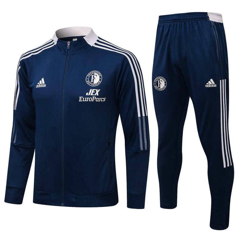 Conjunto Feyenoord 21/22 Azul - Adidas - Com Fecho